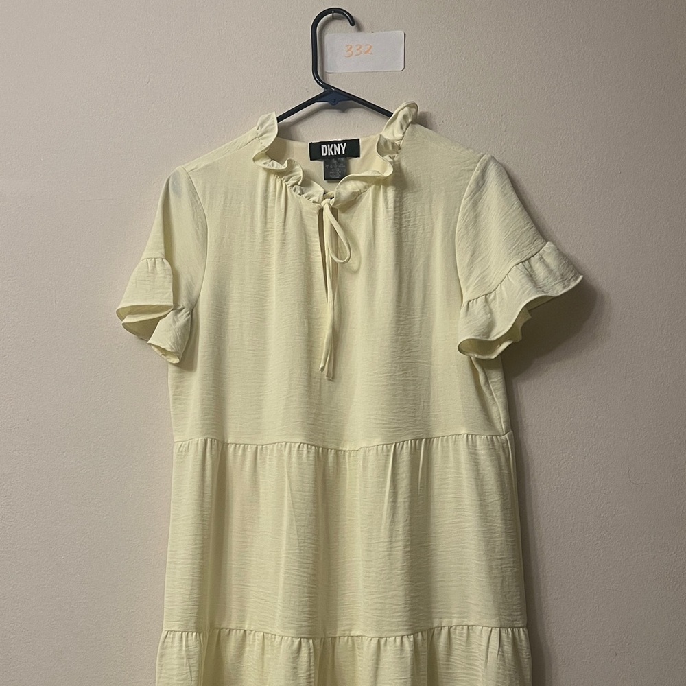 DKNY Light Cream Tiered Dress
